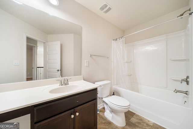 212 Jetta Cir, Mcdonough, GA 30253 - full bathroom with vanity, shower / bath combo, and tile patterned floors