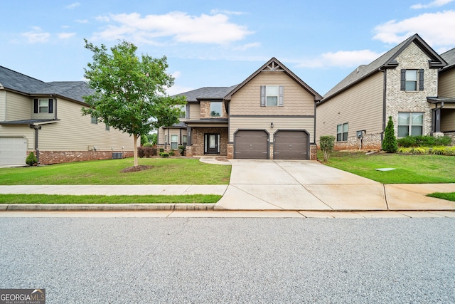 212 Jetta Cir, Mcdonough, GA 30253 - craftsman-style home with a garage, driveway, and a front lawn