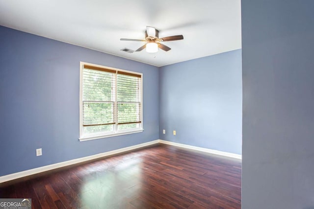 4045 Hillcrest View Ct, Suwanee, GA 30024 - unfurnished room featuring a ceiling fan, wood finished floors, and baseboards