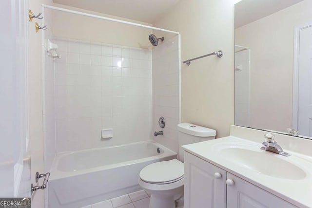 4045 Hillcrest View Ct, Suwanee, GA 30024 - full bath with toilet, vanity, shower / washtub combination, and tile patterned floors