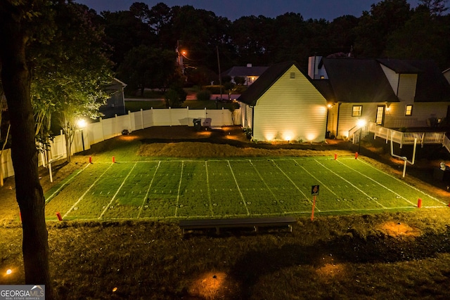 870 Rutherford Dr, Dacula, GA 30019 - view of tennis court featuring a fenced backyard