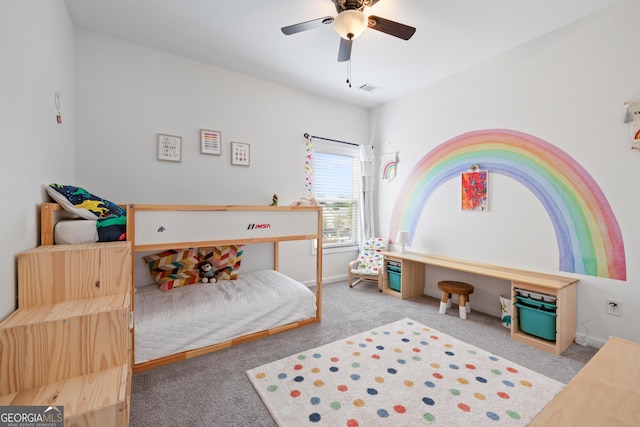 1998 Lakeview Bend Way, Buford, GA 30519 - carpeted bedroom with baseboards and ceiling fan