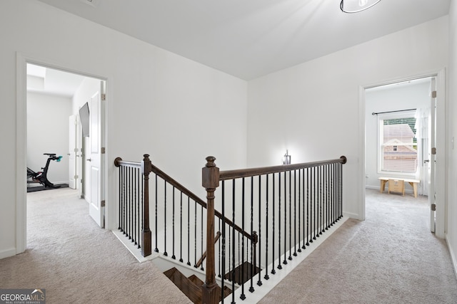 1998 Lakeview Bend Way, Buford, GA 30519 - hallway featuring an upstairs landing, carpet flooring, and baseboards