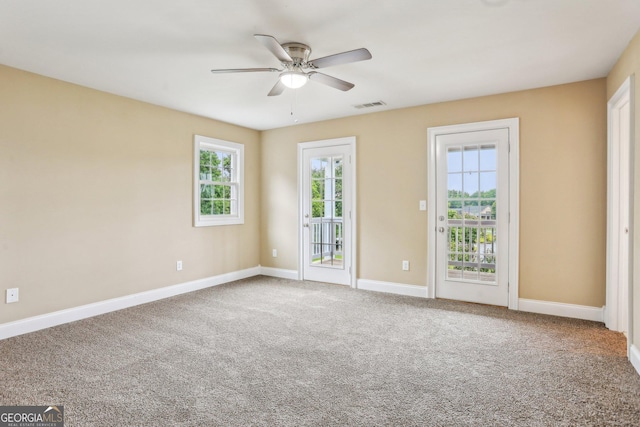 3480 Indian Shoals Rd, Dacula, GA 30019 - carpeted empty room featuring ceiling fan and baseboards