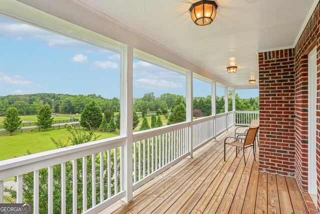 3480 Indian Shoals Rd, Dacula, GA 30019 - wooden deck with view of scattered trees