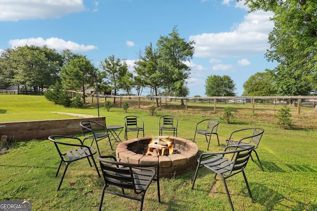 3480 Indian Shoals Rd, Dacula, GA 30019 - view of yard with a fire pit