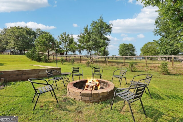 3480 Indian Shoals Rd, Dacula, GA 30019 - view of yard featuring an outdoor fire pit