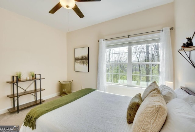 243 Degroff Ln, Rabun Gap, GA 30568 - bedroom featuring carpet flooring, baseboards, and a ceiling fan