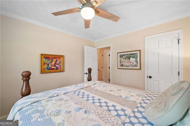 226 Nacoochee Dr, Woodstock, GA 30188 - bedroom with crown molding and ceiling fan