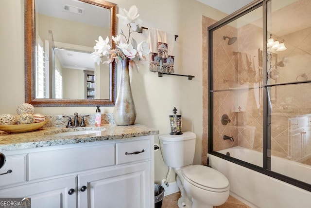 2450 Weber Heights Way, Buford, GA 30519 - full bathroom with vanity, toilet, and bath / shower combo with glass door