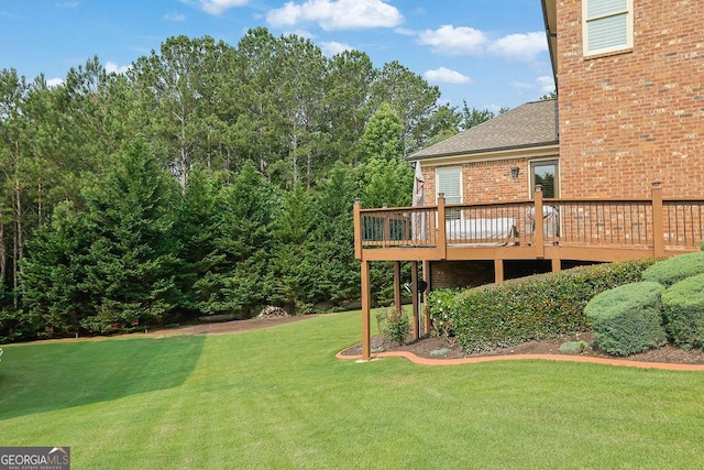 2450 Weber Heights Way, Buford, GA 30519 - view of grassy yard featuring a wooden deck