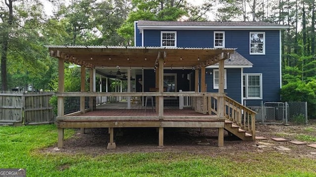 233 Oakridge Dr, Cartersville, GA 30121 - rear view of property featuring a gate and a wooden deck