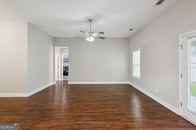 178 Stonebrook Way, Statesboro, GA 30458 - unfurnished room featuring a ceiling fan, dark wood-type flooring, and baseboards