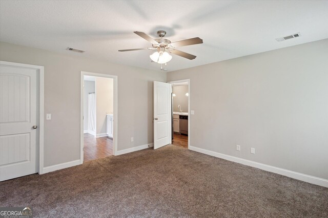 178 Stonebrook Way, Statesboro, GA 30458 - unfurnished bedroom with carpet floors, baseboards, and ceiling fan