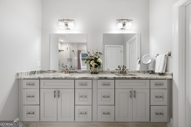 1010 Longcreek Pointe Pointe, Alpharetta, GA 30005 - bathroom featuring a shower stall and double vanity