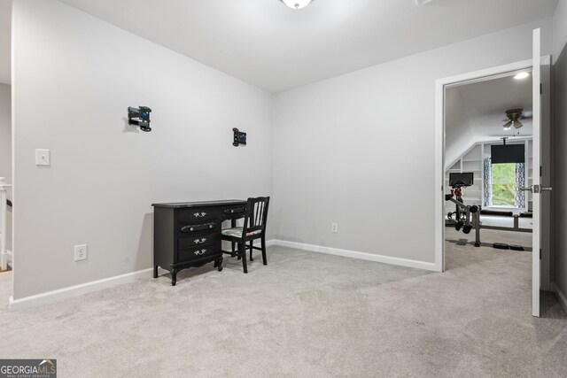 1010 Longcreek Pointe Pointe, Alpharetta, GA 30005 - home office featuring carpet flooring, baseboards, and a ceiling fan