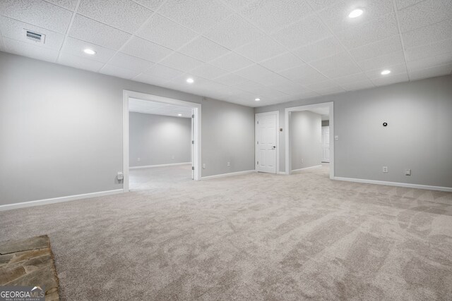 1010 Longcreek Pointe Pointe, Alpharetta, GA 30005 - finished basement featuring a drop ceiling, light colored carpet, recessed lighting, and baseboards