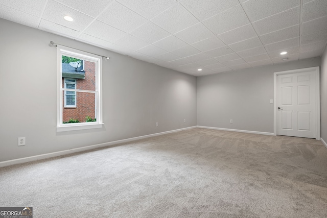 1010 Longcreek Pointe Pointe, Alpharetta, GA 30005 - carpeted empty room with recessed lighting, baseboards, and a paneled ceiling