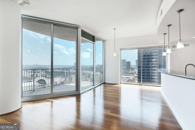 361 17th St NW Unit 1702, Atlanta, GA 30363 - empty room featuring floor to ceiling windows, wood finished floors, and a sink