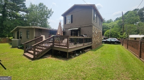 617 Willard Ave, Albany, GA 31701 - back of house featuring a wooden deck