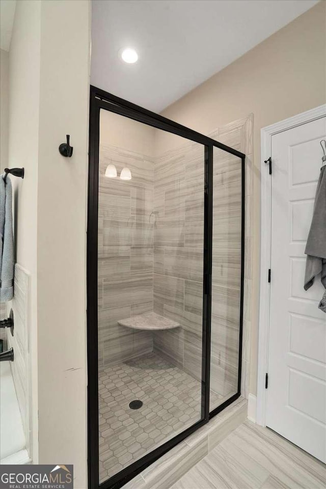 255 Solihull Ln, Athens, GA 30605 - bathroom with a stall shower and recessed lighting