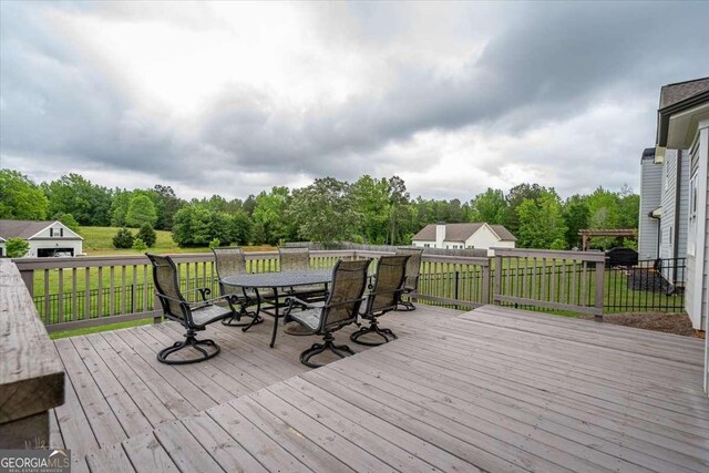 255 Solihull Ln, Athens, GA 30605 - deck featuring outdoor dining area and a lawn