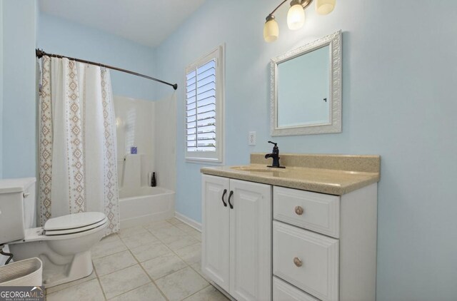 312 Sterling Rd, Jasper, GA 30143 - full bath featuring toilet, shower / tub combo, vanity, and tile patterned floors