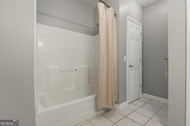 312 Sterling Rd, Jasper, GA 30143 - full bathroom with shower / bath combo, tile patterned flooring, and baseboards