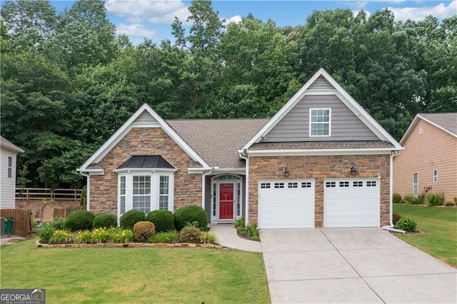 607 Little Shoals Ct, Canton, GA 30115 - view of front of property with stone siding and driveway