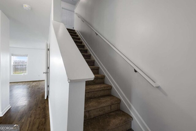 761 Riverside Dr NW, Calhoun, GA 30701 - staircase with wood finished floors and baseboards