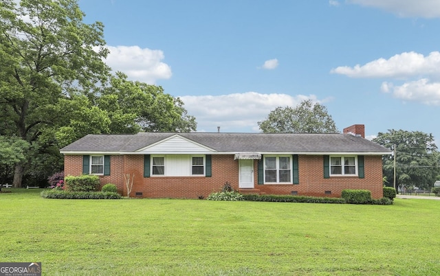 289 Hilton St, Monticello, GA 31064 - ranch-style home with crawl space, brick siding, and a front lawn