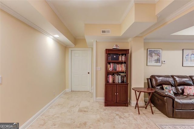 262 Sandhurst Ct, Suwanee, GA 30024 - living area featuring ornamental molding and baseboards