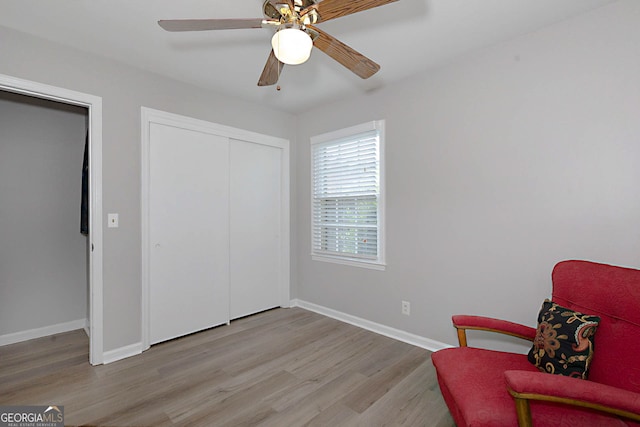 4814 Chesil Ave, Columbus, GA 31904 - sitting room with wood finished floors, baseboards, and ceiling fan