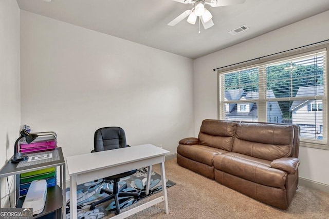 2525 Well Springs Dr, Buford, GA 30519 - carpeted office featuring ceiling fan and baseboards