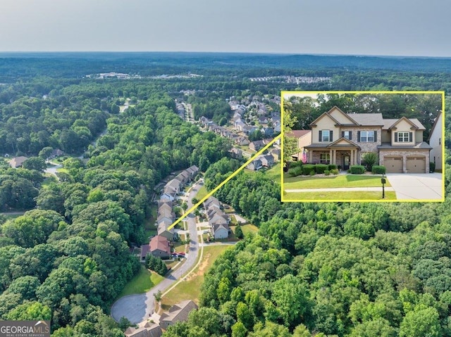 2525 Well Springs Dr, Buford, GA 30519 - view of property location featuring property parcel outlined and a heavily wooded area