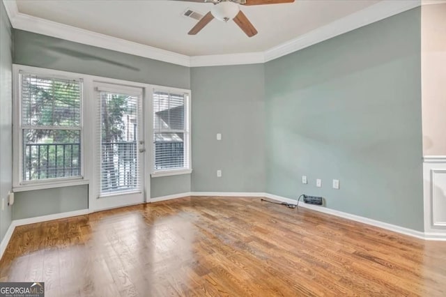 1850 Cotillion Dr Unit 3305, Dunwoody, GA 30338 - spare room with ceiling fan, crown molding, and wood finished floors