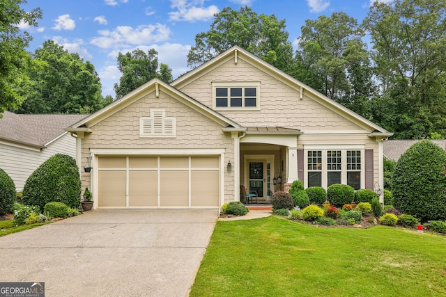 5105 Kings Common Way, Cumming, GA 30040 - craftsman-style house with concrete driveway, a front lawn, and an attached garage