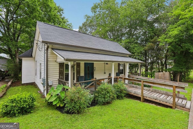 2860 Jefferson St, Austell, GA 30106 - back of property featuring a shingled roof and a lawn