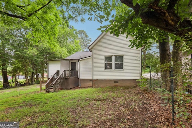 2860 Jefferson St, Austell, GA 30106 - rear view of house with crawl space