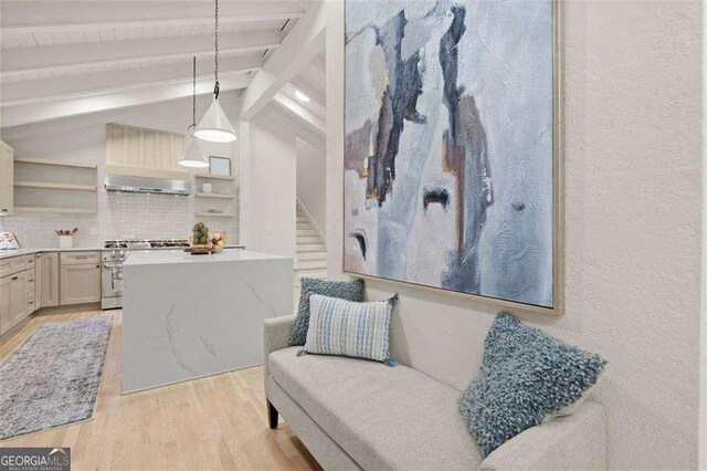 6405 Cherry Tree Ln, Atlanta, GA 30328 - living room featuring light wood-type flooring and stairway