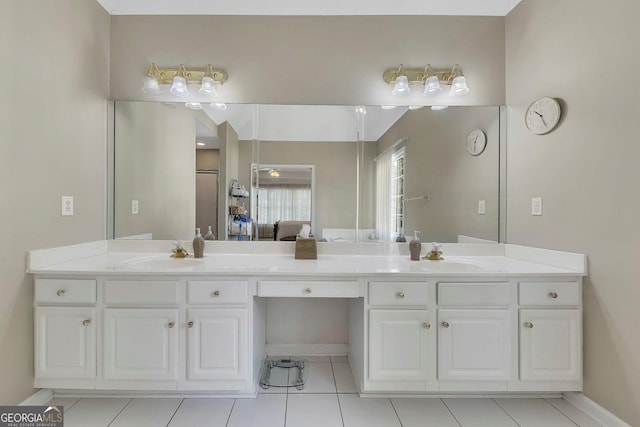 6302 Manassas Pass NW, Acworth, GA 30101 - full bath featuring double vanity and tile patterned floors