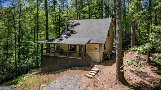 25 Hidden Ridge Ct, Cherry Log, GA 30522 - rustic home with a porch and roof with shingles
