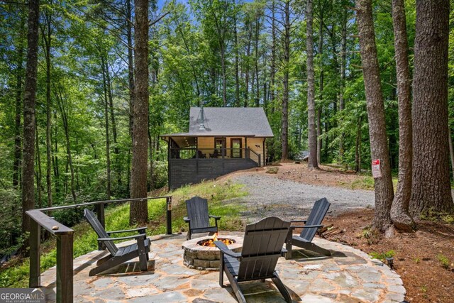 25 Hidden Ridge Ct, Cherry Log, GA 30522 - view of patio / terrace featuring a fire pit