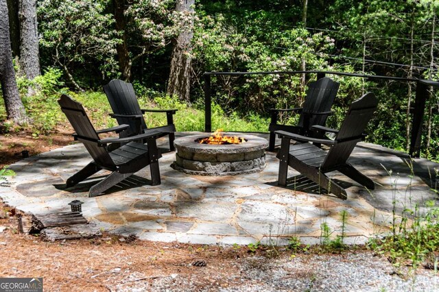 25 Hidden Ridge Ct, Cherry Log, GA 30522 - view of patio featuring a fire pit