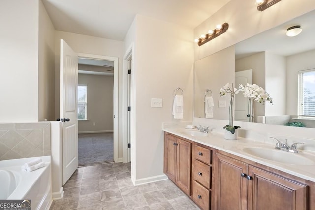 203 Creek View Ln, Acworth, GA 30102 - full bath featuring double vanity and a garden tub