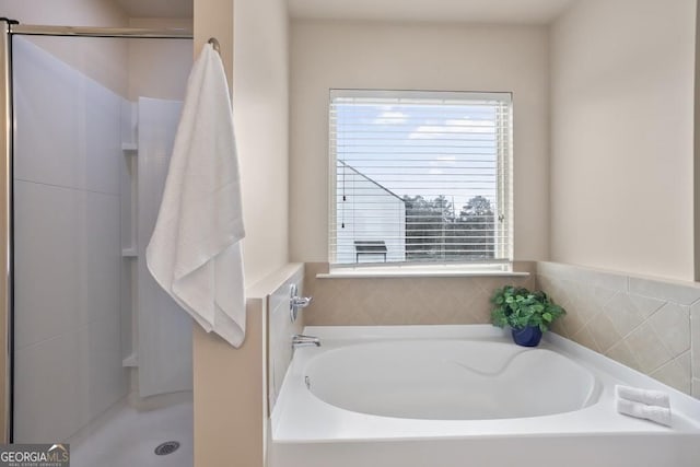 203 Creek View Ln, Acworth, GA 30102 - full bath featuring a garden tub and a shower stall