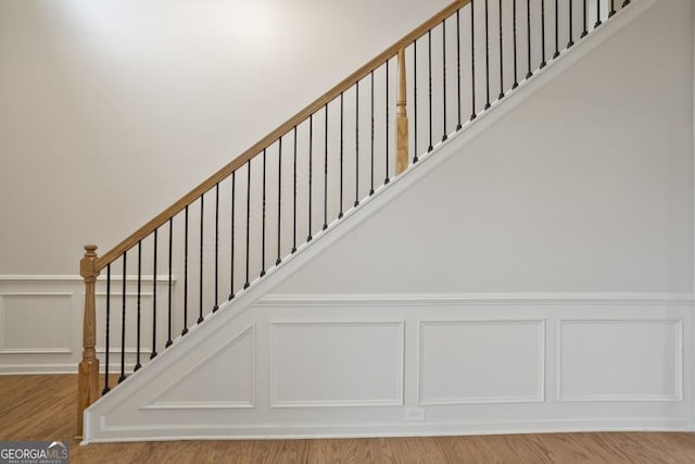 203 Creek View Ln, Acworth, GA 30102 - stairs with a decorative wall and a wainscoted wall