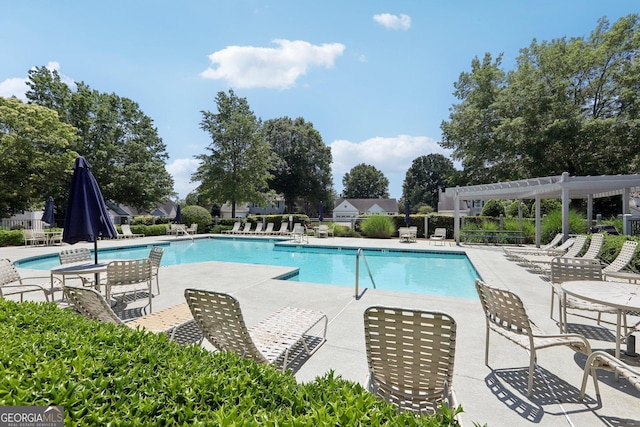 3850 Stepney Way, Cumming, GA 30041 - community pool with a patio area and a pergola