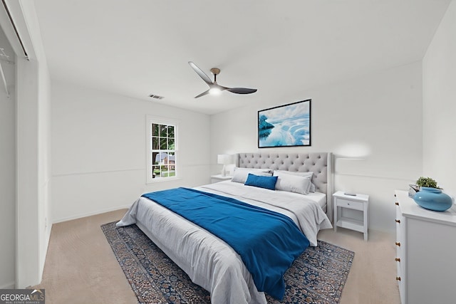 10865 Misty Moon Ct, Alpharetta, GA 30022 - bedroom featuring ceiling fan and light carpet
