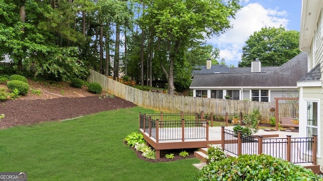 10865 Misty Moon Ct, Alpharetta, GA 30022 - view of yard with a wooden deck